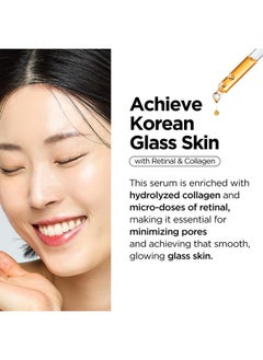P.CALM P.CALM Retinolagen Ampoule 30ml | Pore Tightening Korean Glass Skin Serum for Retinol Bigginer with Micro Dosing Retinal, Vegan Hydrolyzed Collagen, Bakuchiol, PHA | Vegan Korean Skincare  - Image 2