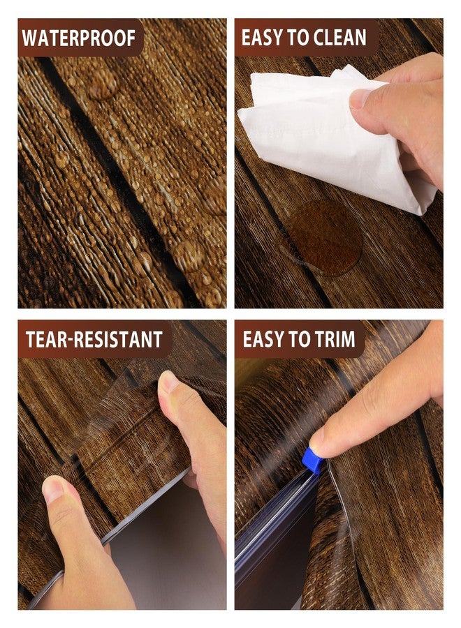 Kochorie 100 Ft x 54 Inch Wood Grain Tablecloth Roll in Slide Cutter Box Disposable Rustic Backdrop Vintage Table Cover Western Themed Bulletin Board Plastic Roll for Barn Birthday Classroom Decor - Image 3