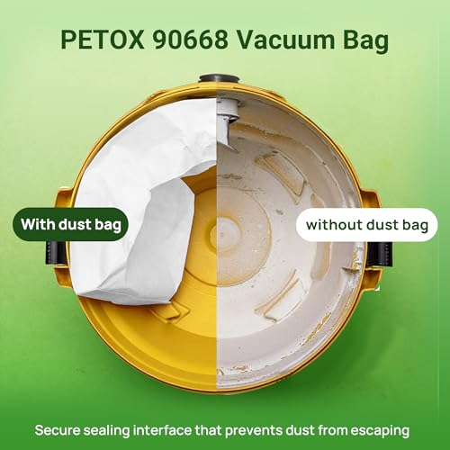 PETOX 5 Pack Vacuum Bags Replacement for Shop Vac Bags 2-2.5 Gallon Type B 90668 9066800 9066833, All Around EZ QAM70 and CMXZVBE38774, PETOX High-Efficiency Disposable Vaccum Collection Filter Bags - Image 4