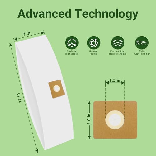 PETOX 5 Pack Vacuum Bags Replacement for Shop Vac Bags 2-2.5 Gallon Type B 90668 9066800 9066833, All Around EZ QAM70 and CMXZVBE38774, PETOX High-Efficiency Disposable Vaccum Collection Filter Bags - Image 2