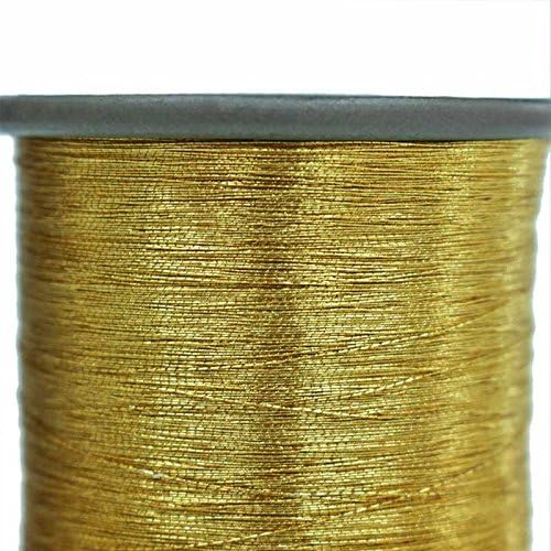 Tia Crafts خيوط زري معدنية من تيا للحياكة والتطريز وصنع المجوهرات، 0.1 مم - عبوة من 2 لفة (ذهبي) - Image 2