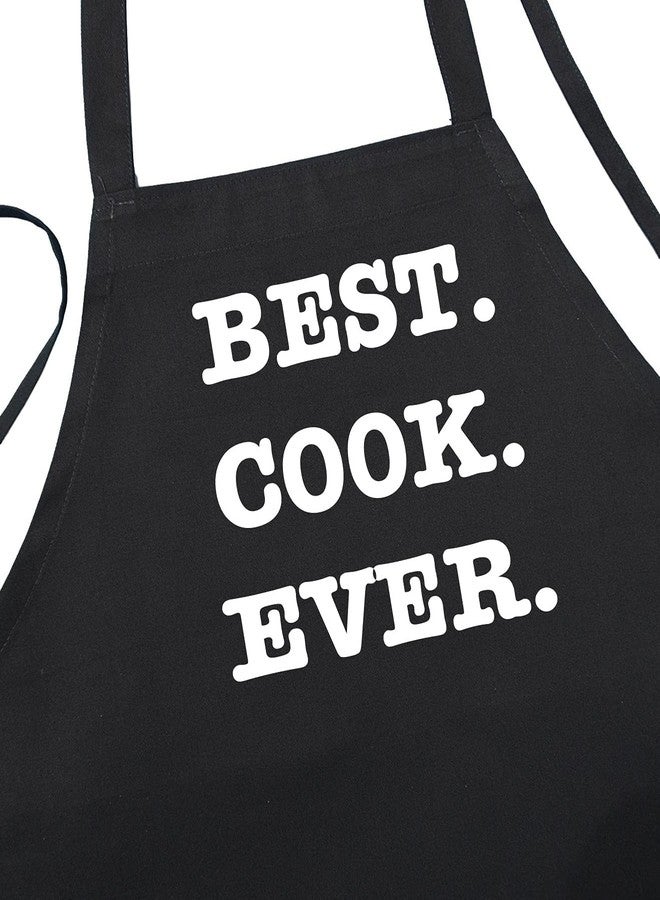 CoolAprons Comical Chef Apron Best Cook Ever, Black Kitchen Aprons, Full Size Novelty Aprons for Adults - Image 1