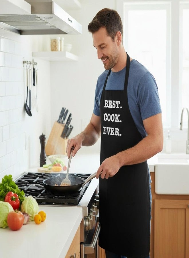CoolAprons Comical Chef Apron Best Cook Ever, Black Kitchen Aprons, Full Size Novelty Aprons for Adults - Image 2