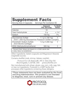 Protocol For Life Balance Glucosamine And Chondroitin With Msm 180 Capsules  - Image 3