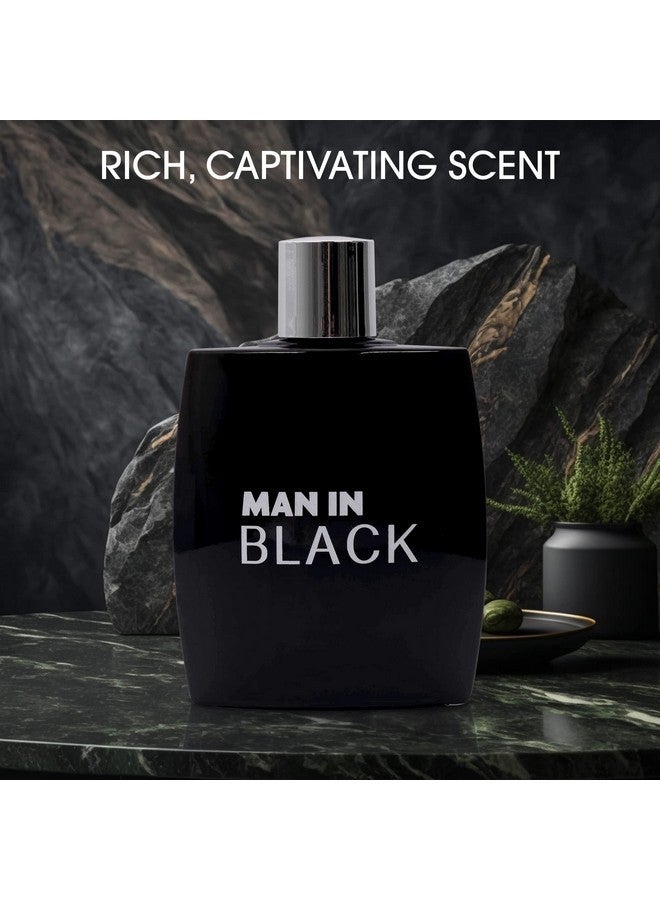 NovoGlow Man In Black For Men - Luxurious Aroma In Each 3.4 Fl Oz Black Glass Bottle - Top Notes Of Bergamot And Pineapple Formulated With Essential Oils - Fantastic Gift Choice - Grey Suede Pouch  - Image 2