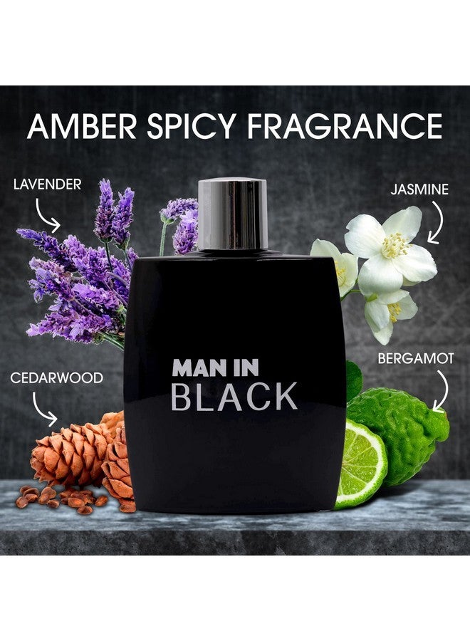 NovoGlow Man In Black For Men - Luxurious Aroma In Each 3.4 Fl Oz Black Glass Bottle - Top Notes Of Bergamot And Pineapple Formulated With Essential Oils - Fantastic Gift Choice - Grey Suede Pouch  - Image 3