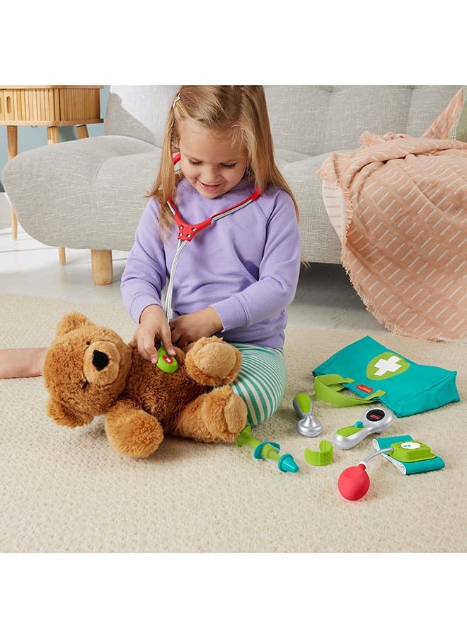 Fisher-Price Preschool Pretend Play Medical Kit 7-Piece Doctor Bag Dress Up Toys for Kids Ages 3+ Years - Image 2