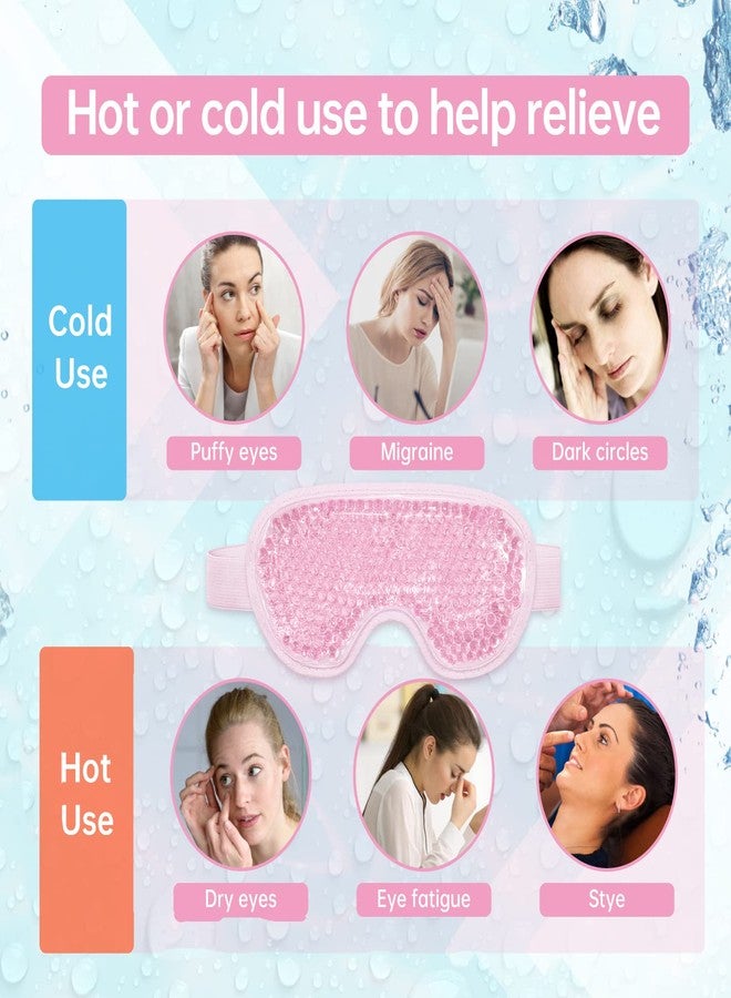 SEIWEHIDO Ice Face Mask Reusable and Cold Gel Eye Mask for Puffiness, Dark Circles, Bags, Dry Eyes, Headaches, Migraines, Stress Relief - Ice Pack for Face (Pink) - Image 3