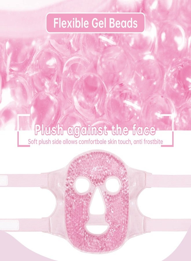 SEIWEHIDO Ice Face Mask Reusable and Cold Gel Eye Mask for Puffiness, Dark Circles, Bags, Dry Eyes, Headaches, Migraines, Stress Relief - Ice Pack for Face (Pink) - Image 5