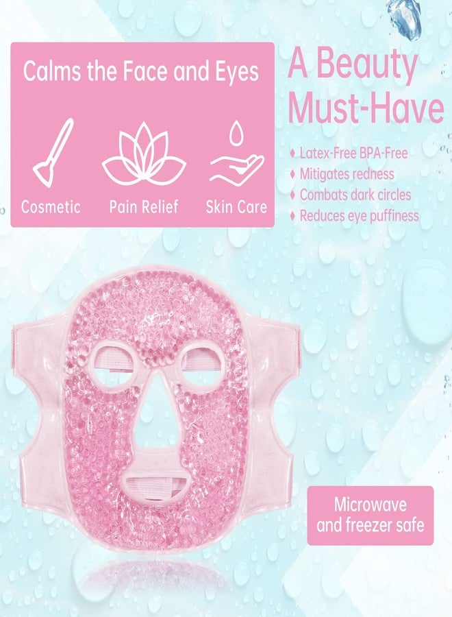 SEIWEHIDO Ice Face Mask Reusable and Cold Gel Eye Mask for Puffiness, Dark Circles, Bags, Dry Eyes, Headaches, Migraines, Stress Relief - Ice Pack for Face (Pink) - Image 4