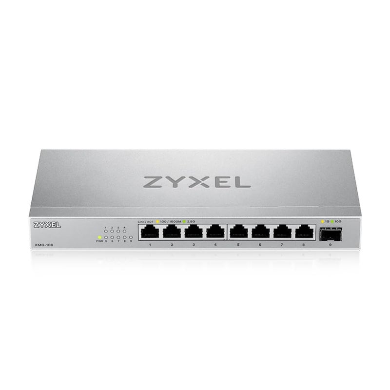Zyxel 8 Port 2.5Gb Switch | Multi-Gig Unmanaged | 1x 10G SFP+ Uplink | Plug & Play | Fanless | Desktop or Wall Mount | Ethernet Network Splitter Hub [XMG-108] - Image 3