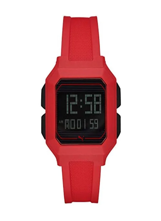 بوما PUMA Women's Digital Quartz Watch with None Strap 1, Black, strip