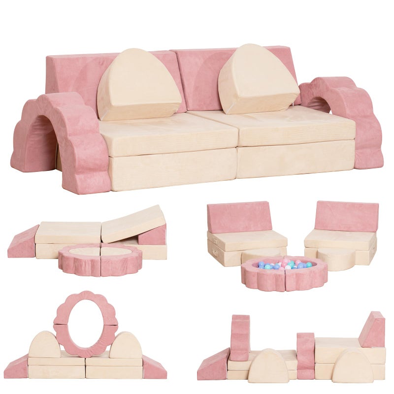 LOAOL Kids Couch 10PCS, Modular Kids Play Couch, Multifunctional Foam Toddler Sofa, Imaginative Convertible Play Sofa for Playroom - Image 1