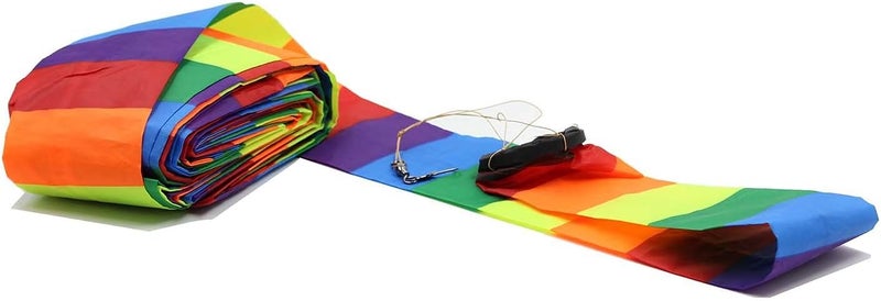 C COMCROSFLY Rainbow Kite Tube Tail Outdoor Windsock with Connector, 65-Feet Kite Tail - Image 5