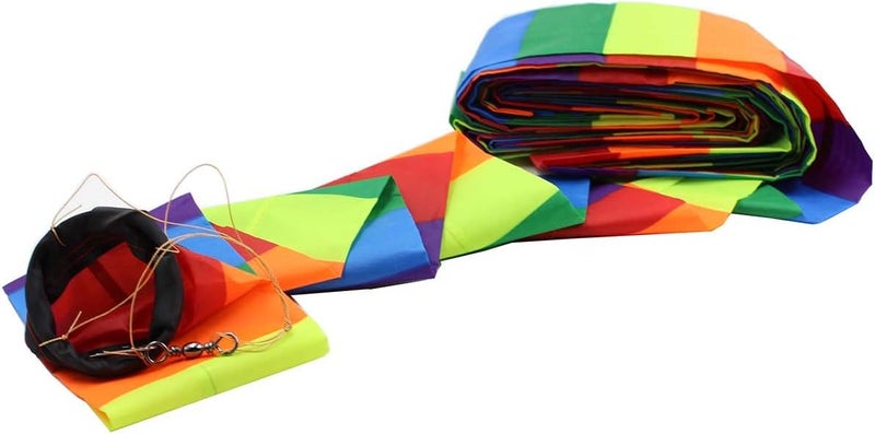 C COMCROSFLY Rainbow Kite Tube Tail Outdoor Windsock with Connector, 65-Feet Kite Tail - Image 2