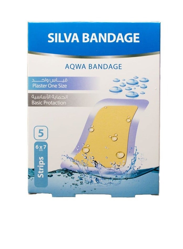 SILVA Aqua Bandage Plaster One Size 6*7 cm 5 Strips 