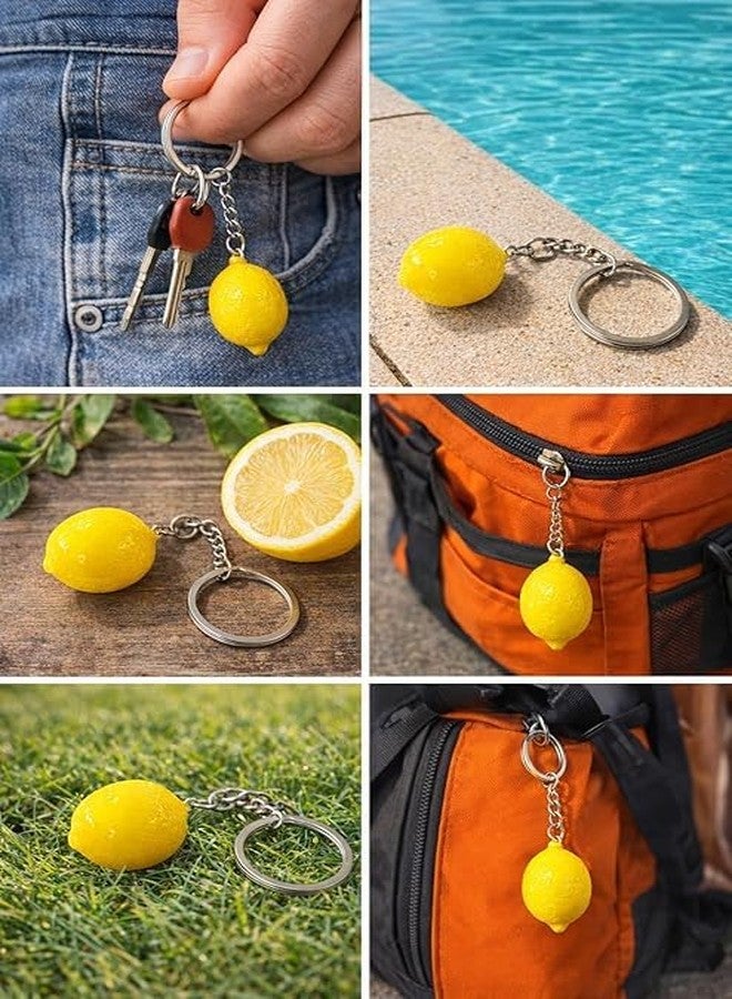 Cute Lemon Keychain for Keys Bags and Backpacks Stylish Fruit Charm Key Ring Lightweight Decorative Holder for Girls Kids Women Car Keys Gift Use - Image 4