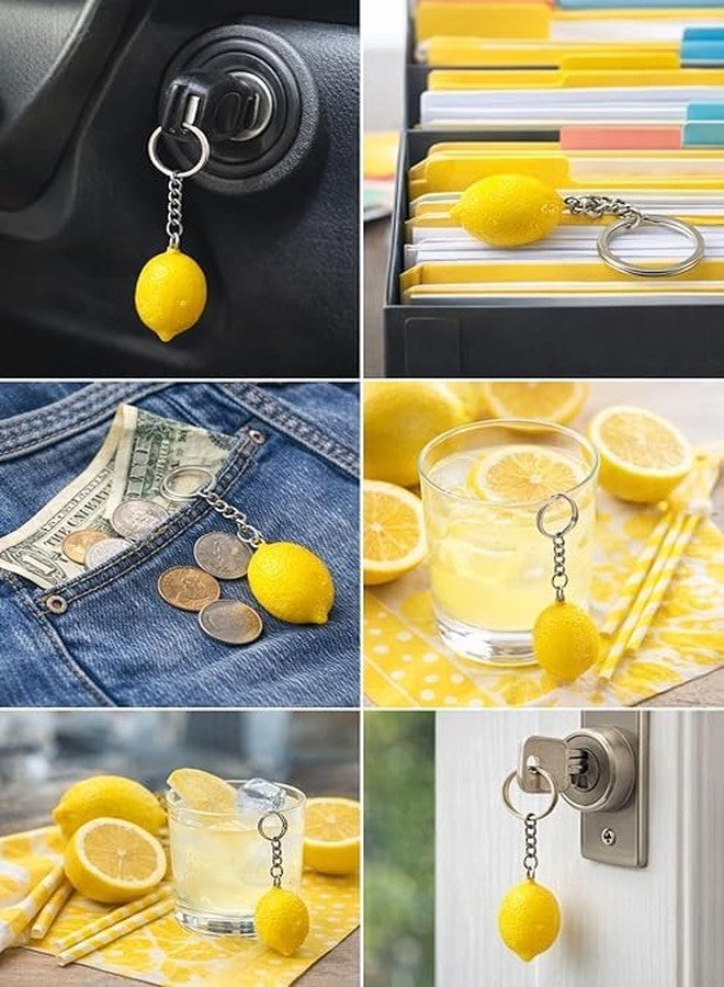 Cute Lemon Keychain for Keys Bags and Backpacks Stylish Fruit Charm Key Ring Lightweight Decorative Holder for Girls Kids Women Car Keys Gift Use - Image 5