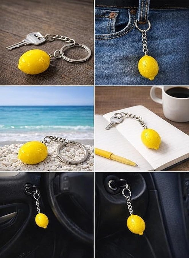 Cute Lemon Keychain for Keys Bags and Backpacks Stylish Fruit Charm Key Ring Lightweight Decorative Holder for Girls Kids Women Car Keys Gift Use - Image 3