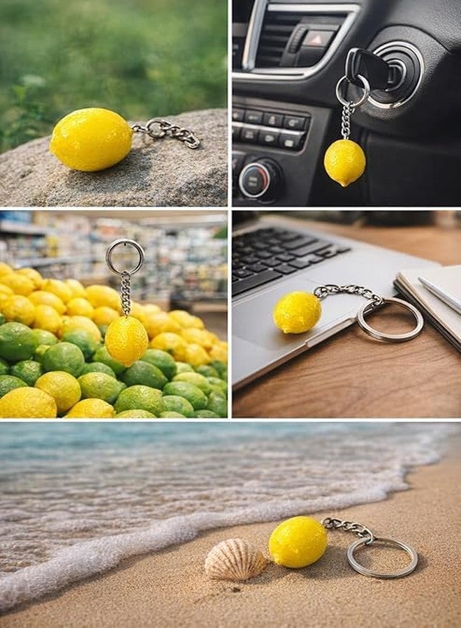 Cute Lemon Keychain for Keys Bags and Backpacks Stylish Fruit Charm Key Ring Lightweight Decorative Holder for Girls Kids Women Car Keys Gift Use - Image 2