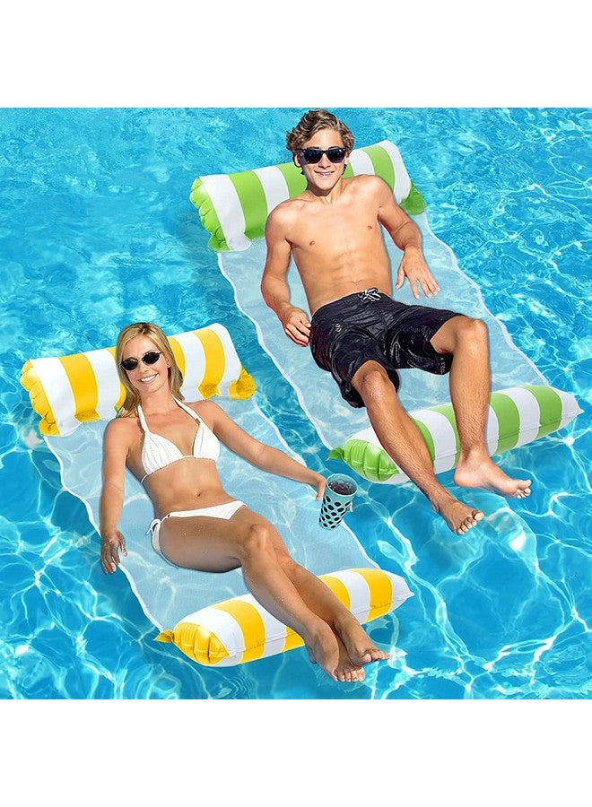 Gikvni Gikvni 4 in 1 Inflatable Pool Float Swimming Pool Lounger Multi-Purpose Pool Hammock (Saddle Lounge Chair, Hammock, Drifter) Pool Raft Lake Floats for Water Fun Inflatable Float Bed (pack of 2)  - Image 2