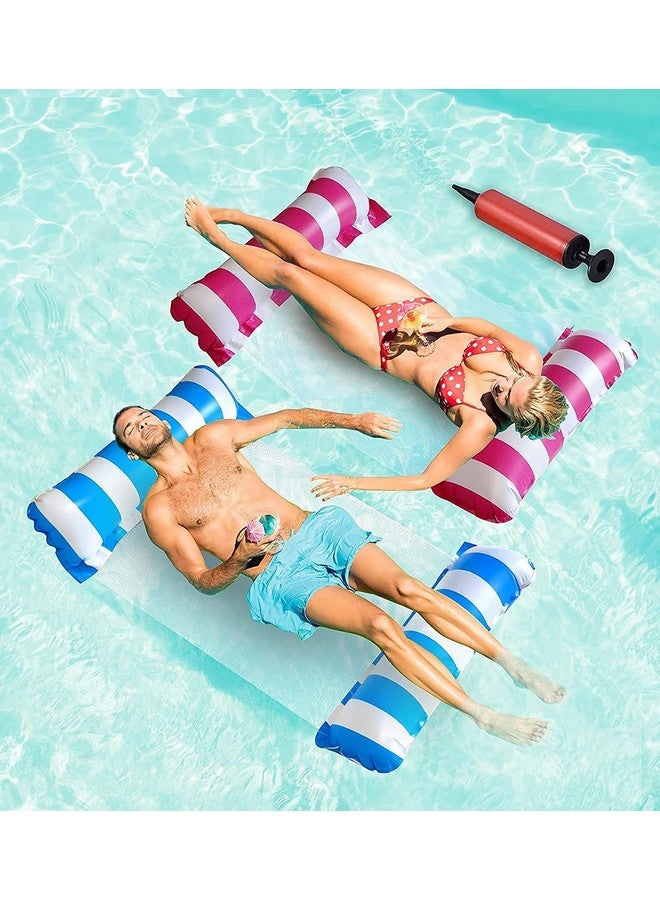 Gikvni Gikvni 4 in 1 Inflatable Pool Float Swimming Pool Lounger Multi-Purpose Pool Hammock (Saddle Lounge Chair, Hammock, Drifter) Pool Raft Lake Floats for Water Fun Inflatable Float Bed (pack of 2)  - Image 1