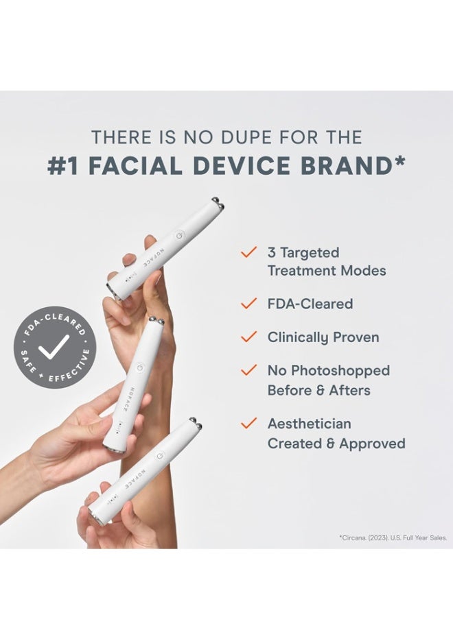 Nuface جهاز نوفيس FIX مايكرو واند للعناية بالوجه بتقنية المايكروكرنت - علاج للعيون، الشفاه والخطوط مع مُنشط السيروم - أداة لتكبير الشفاه وتقليل الانتفاخ تحت العينين وتقليل التجاعيد وخطوط الابتسامة مع 3 أوضاع متنقلة - Image 5