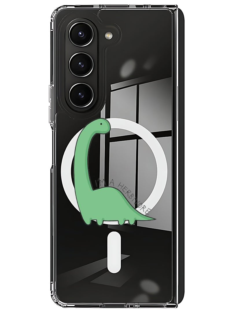 Theodor Magnetic Case for Samsung Galaxy Z Fold 6 Compatible with MagSafe Wireless Charging, Shockproof Phone Bumper Cover Dino - Image 1