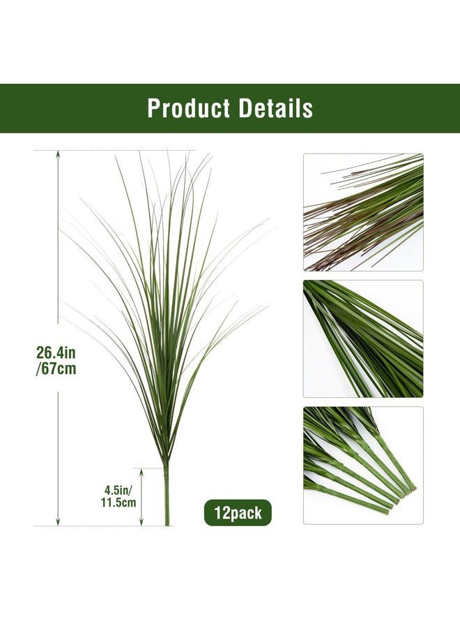 Uqueeten 12PCS Fake Plants Artificial Plants Indoor Artificial Wheatgrass Fake Plant All Seasons Decor，Artificial Plants Home Decoration 26.4" - Image 3