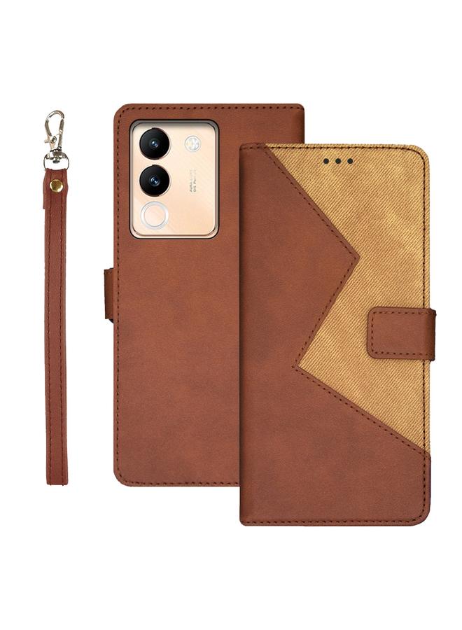 The Bros Case For vivo V29E 5G Taiwan, China Two-color Splicing Leather Phone Case