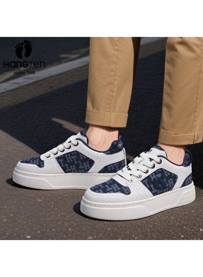 Hang Ten Men's Spring New Trendy Skate Shoes Fashion Sports Shoes Versatile Comfortable Casual College Style White Shoes For Men - Image 1