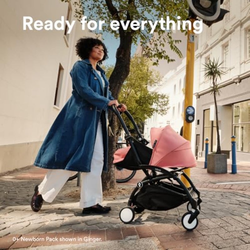 YOYO3 Baby Stroller for newborns: aluminum frame in black, Air France blue fabric, ultra-compact fold, five-point harness, extendable canopy, padded shoulder strap, protective storage bag - Image 2
