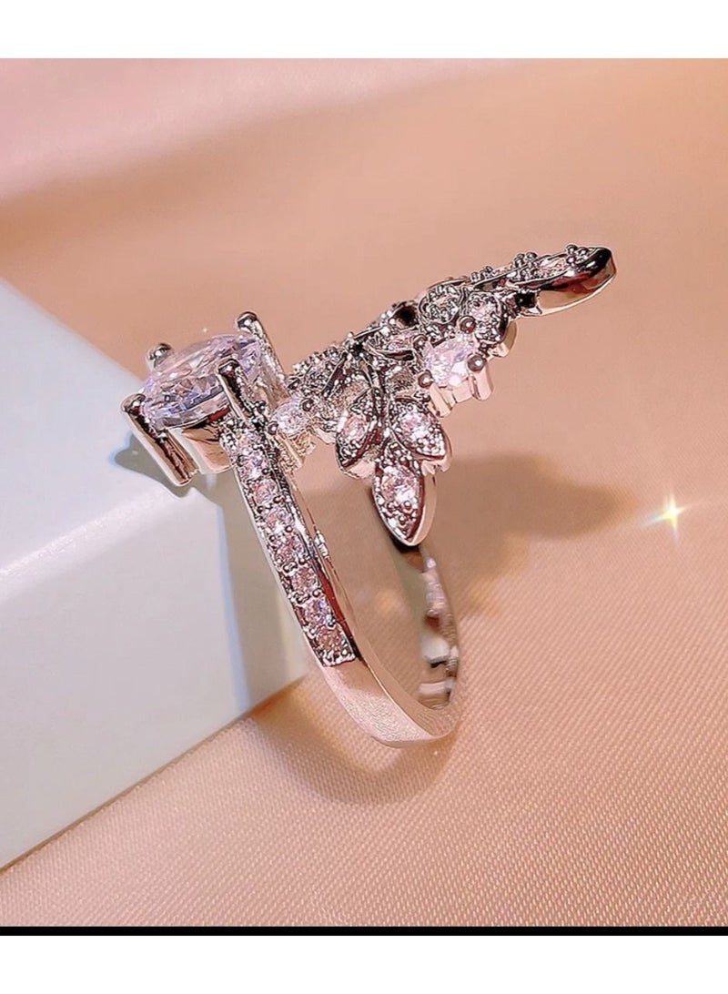 استراتيجية خاتم من الفضة الإسترليني عيار 925 مرصع بحجر الزركونيا - Image 4