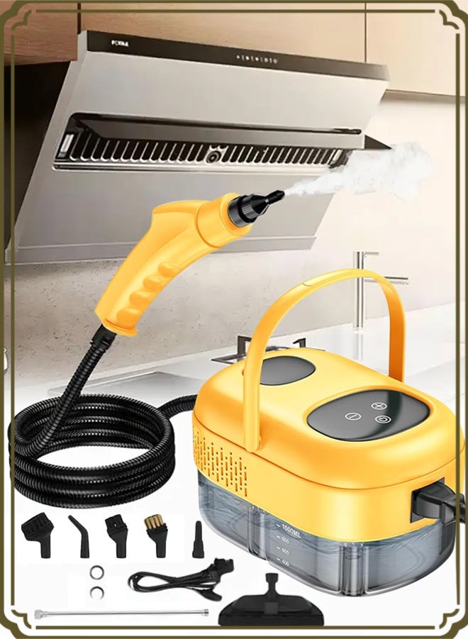 Handheld Steam Cleaner for home, Steamer for Cleaning, Multipurpose Portable Steam Cleaners Use with Safety Lock and 6 Accessory Kit to Remove Grime, Grease, More, Save Time and Effort