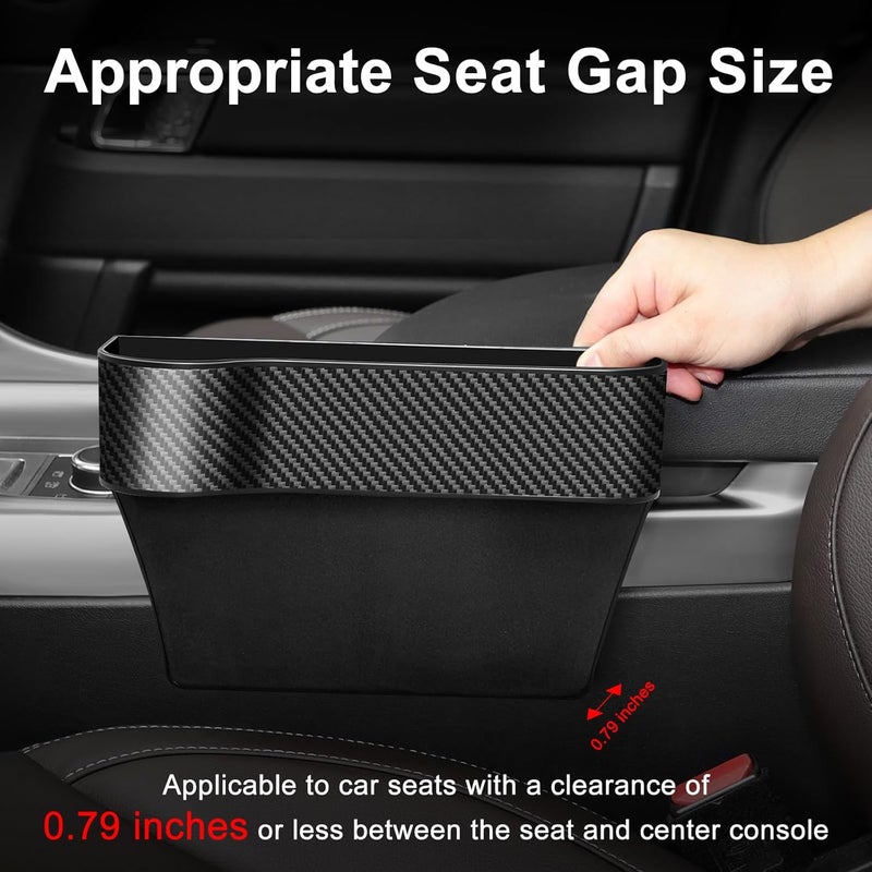Jiaji Car Seat Gap Filler Organizer, 2 Pack Multifunctional Auto Console Side Storage Box with Cup Holders 2 Seat Hooks for Drink, Car Organizer Front Seat for Holding Phone, Sunglasses - Image 3
