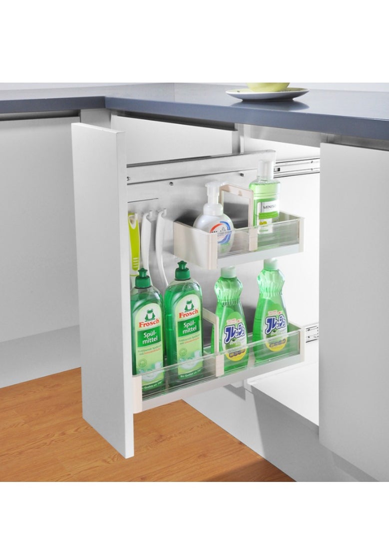 eurocliq - Kitchen cabinet organizer basket,Under sink drawer organizer,Pull-out drawer basket for kitchen,Multi-purpose kitchen drawer - Image 1