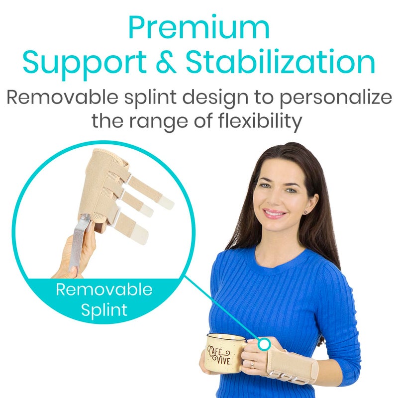 Vive Carpal Tunnel Wrist Brace (Left or Right) - Arm Compression Hand Support Splint - for Men, Women, Kids, Bowling, Tendonitis, Arthritis, Athletic Pain, Sports, Golf - Universal Adjustable Fit - Image 4