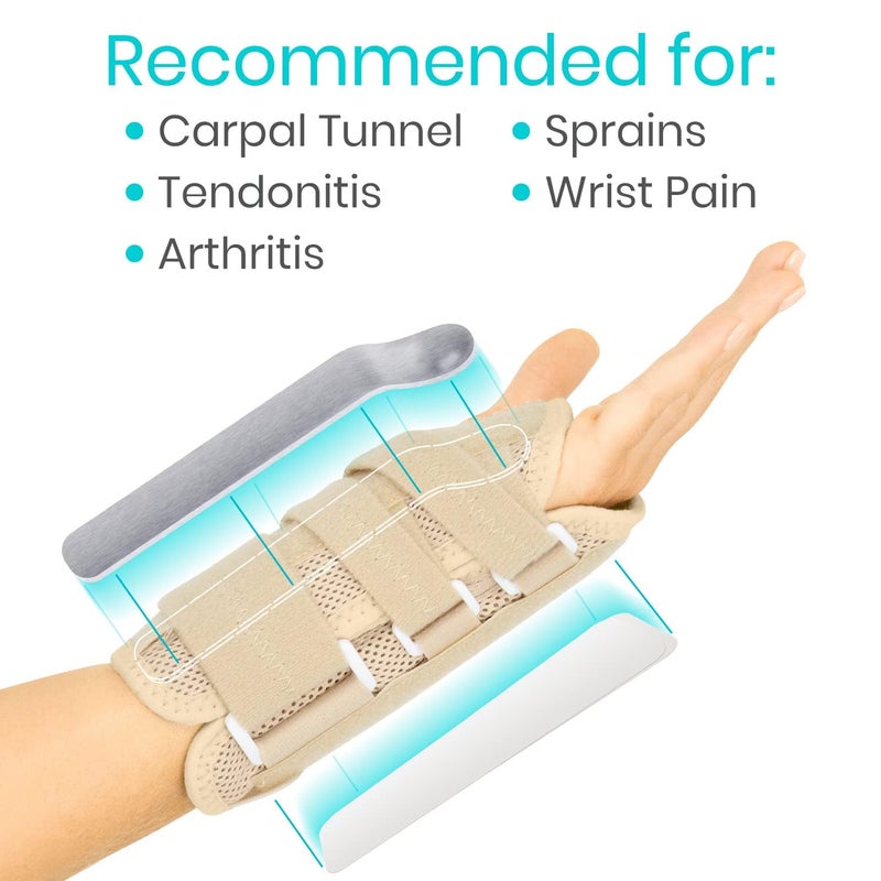 Vive Carpal Tunnel Wrist Brace (Left or Right) - Arm Compression Hand Support Splint - for Men, Women, Kids, Bowling, Tendonitis, Arthritis, Athletic Pain, Sports, Golf - Universal Adjustable Fit - Image 5