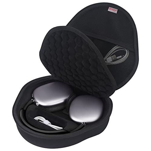 BOVKE Hard Carrying Case with Sleep Mode for Apple AirPods Max Wireless Over-Ear Headphones, AirPods Max Protective Portable Storage Bag with Mesh Pocket for Headphone Accessories, Black - Image 1