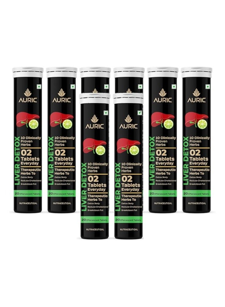 Auric Liver Detox Effervescent | 160 Tablets Fizzy Water with 10 Ayurvedic Herbs | Clinically Researched Therapeuti - Image 1