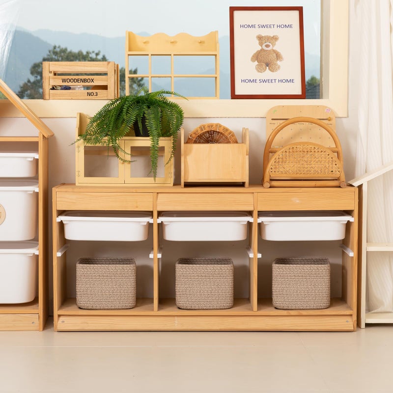 OIAHOMY 9â€x9â€x7â€ Storage Cubes, Cotton Rope Woven Baskets for Organizing, Cube Storage Bin, Small Gift Basket for Shelf, 3-Pack, Brown - Image 3