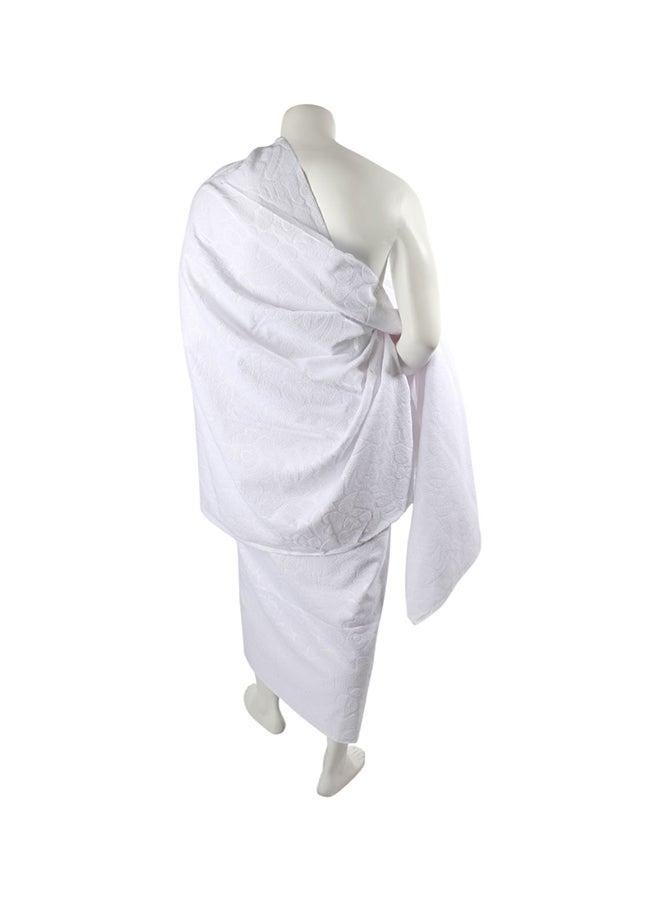 Hajj and Umrah Pilgrimage Attire for Men and Women White Ihram Set with Breathable Cotton Blend Fabric Reinforced Stitching - Image 2