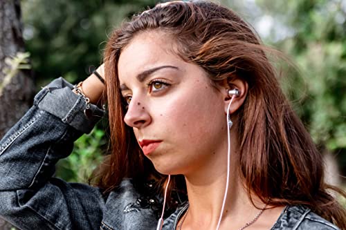 LUDOS Clamor Wired Earbuds in-Ear Headphones, 5 Years Warranty, Earphones with Microphone, Noise Isolating Ear Buds, Memory Foam for iPhone, Samsung, School Students, Kids, Women, Small Ears - Pink - Image 5