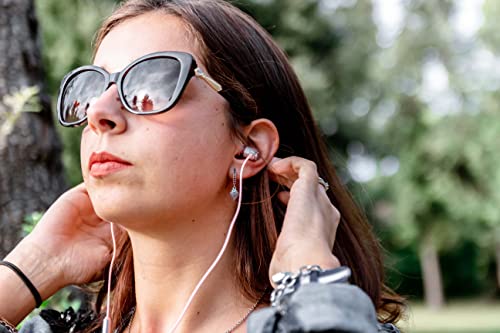 LUDOS Clamor Wired Earbuds in-Ear Headphones, 5 Years Warranty, Earphones with Microphone, Noise Isolating Ear Buds, Memory Foam for iPhone, Samsung, School Students, Kids, Women, Small Ears - Pink - Image 4