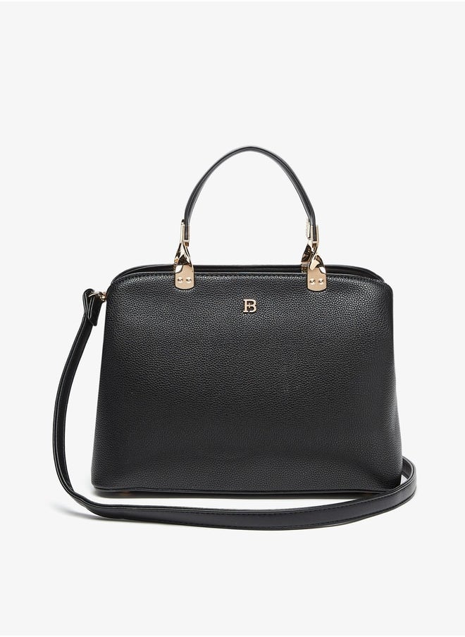 Flora Bella By Shoexpress Monogram Print Tote Bag with Zip Closure and Double Handle  - Image 1