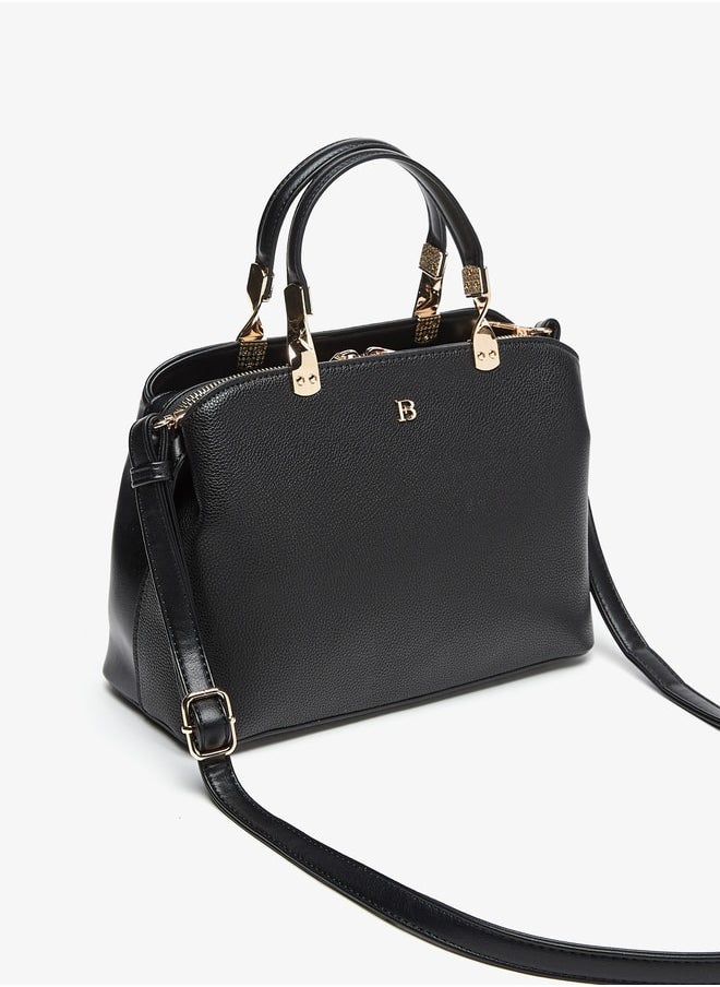 Flora Bella By Shoexpress Monogram Print Tote Bag with Zip Closure and Double Handle  - Image 2
