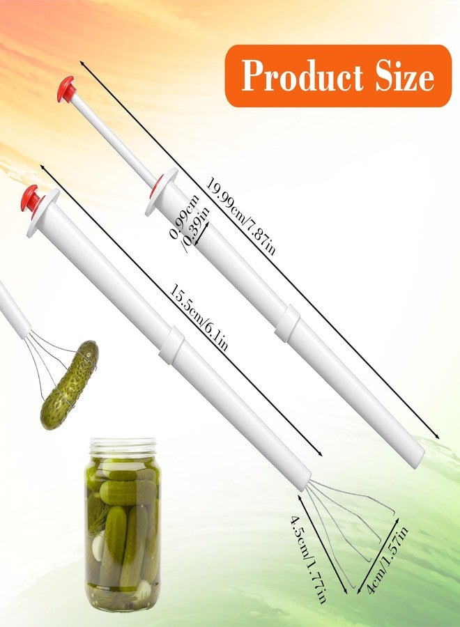 Elegaperma 3 Pcs Pickle Picker, Pickle Grabber Tool for Jar with Stainless Steel Claw, Pickles Pincher No Mess Easy Use for Kimchi Jar Fruit Pickling Can Kitchen Gift (White) - Image 2