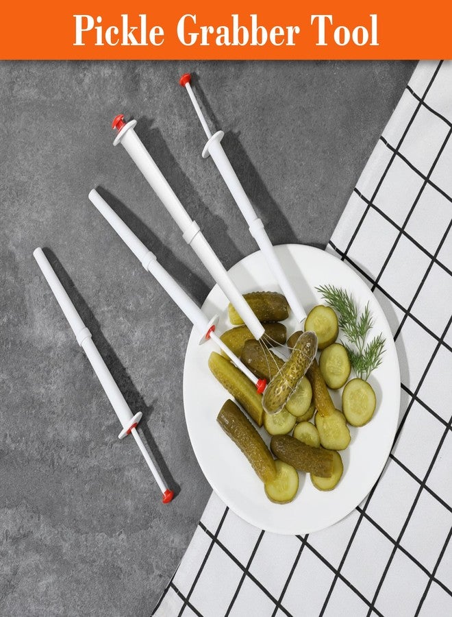Elegaperma 3 Pcs Pickle Picker, Pickle Grabber Tool for Jar with Stainless Steel Claw, Pickles Pincher No Mess Easy Use for Kimchi Jar Fruit Pickling Can Kitchen Gift (White) - Image 4