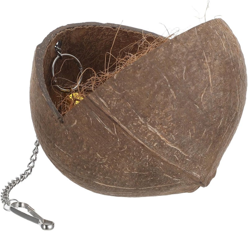 Natural Coconut Shell Bird Nest House Bed Breeding Nesting for Bird Parrot Budgie Parakeet Conure Lovebird Canary Finch - Image 1