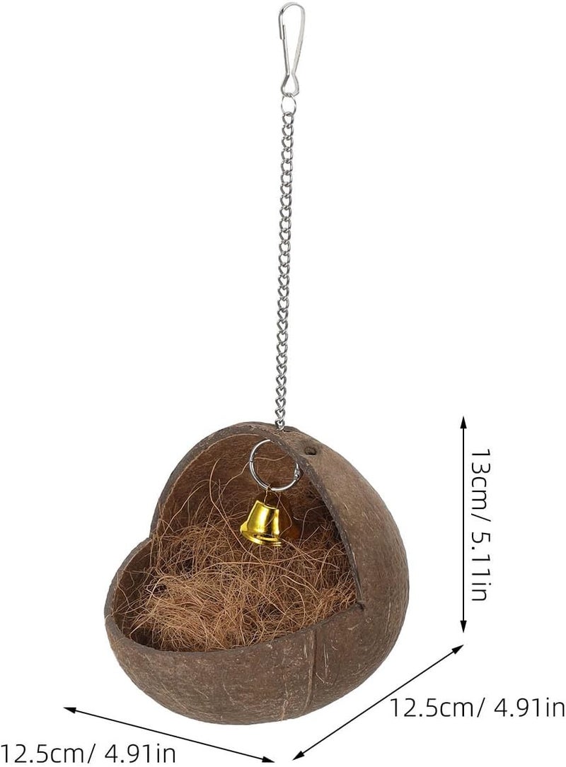 Natural Coconut Shell Bird Nest House Bed Breeding Nesting for Bird Parrot Budgie Parakeet Conure Lovebird Canary Finch - Image 2